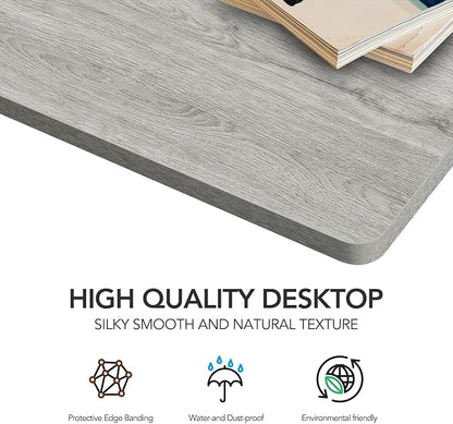 SANODESK Whole-Piece Particle Board Table Top for Standing Desk and Home Office Desk DIY, 55x28x1 Inch Grey Oak Veneers Desk Top