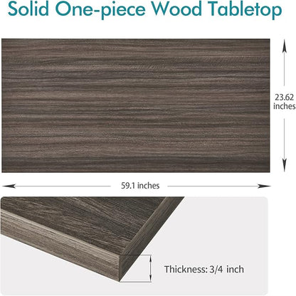Kaboon Universal Tabletop 59.1"x23.62", Solid One-Piece Melamine Table Top, Double Desk L-Desk DIY, Home and Office Countertop,Eucalyptus
