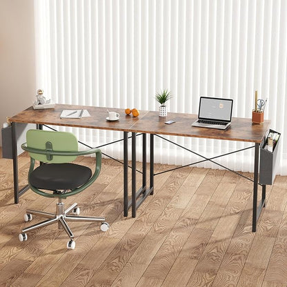 OLIXIS Small Computer Desk, 40 Inch Home Office Desks, Gaming Writing Study Craft Work Table, Modern Computer Workstation for Bedroom Small Spaces with Storage Bag, Rustic Brown