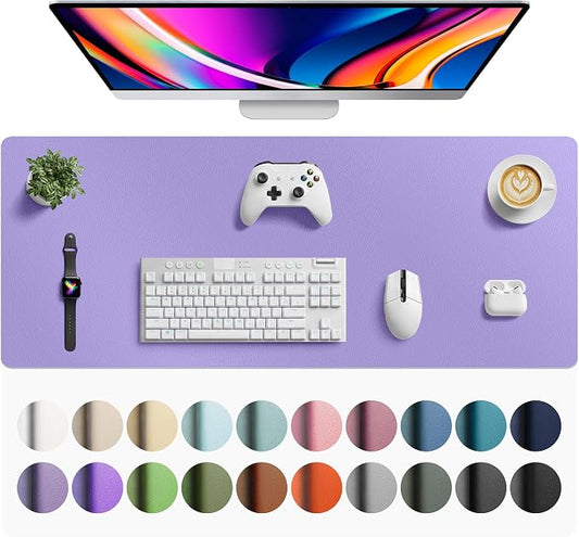 Aothia Faux Leather Desk Mat for Keyboard & Mouse (Light Purple, 42" x 17") | Creates One Clean Surface For Your Keyboard, Mouse And Laptop, Helping Keep Your Workspace Organized Every Day