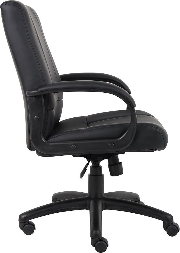 Boss Office Products Caressoft Executive Mid Back Chair in Black (B7906)