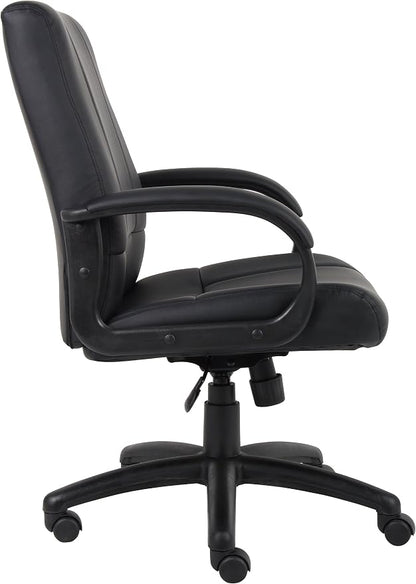 Boss Office Products Caressoft Executive Mid Back Chair in Black (B7906)