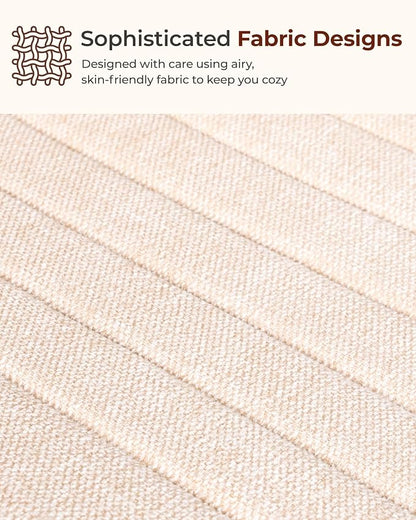 NEO Chair Criss Cross Chair No Wheels, Armless Cross Legged Office Desk Chair, Vanity Makeup Fabric Computer Comfy Adjustable Swivel Ergonomic Living Bedroom for Home Office (Fabric Beige)