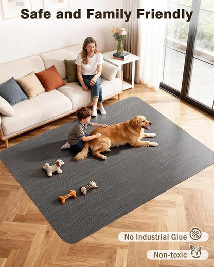 Blvornl Ultra Large Office Chair Mat for Hardwood Floor, Rolling Chair Mat for Hard Wood, Large Anti-Slip Hard Floor Protector, Heavy Duty Computer Desk Rug for Office and Home 47.2"*60" Grey