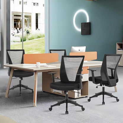 CLATINA Home Office Chair Ergonomic Desk Chair Mesh Computer Chairs with Armrests Executive Rolling Wheels Swivel Heavy Duty Chairs Office, Home, Black 10 Pack