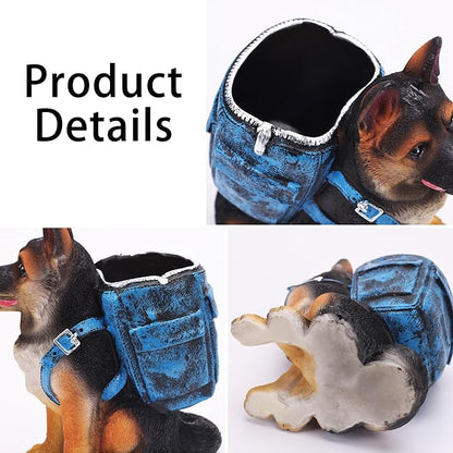 SHENGTIAN German Shepherd Pen Holder, Cute Dog Desk Decor Pencil Holder for Desk, Unique Themed Gifts for German Shepherd Lovers & Owners, Dog Office Supplies Home Decor