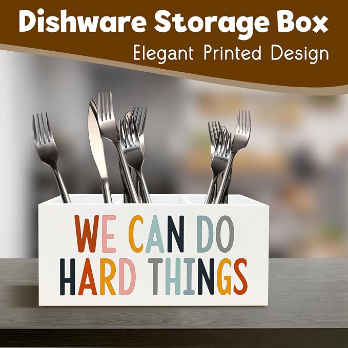 We Can Do Hard Things Pen Holder Pencil Organizer for Classroom Psychologist Office Desk, Inspirational Pen Holder for Speech Therapy Desk Decor