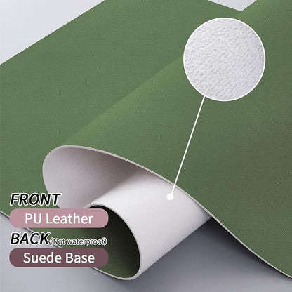 Bloss Green Desk Mat, Desk Matt for Desktop, Large Leather Desk Pad, Desk Pad Mat Waterproof, Computer Mat for Office/Home/Decor/Desk Protector(31.5 x 15.7 Inches)