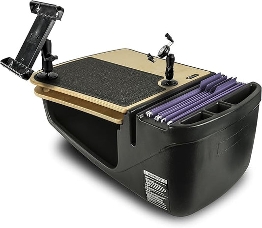 AutoExec AUE18002 GripMaster Car Desk Birch Finish with Phone Mount and Tablet Mount