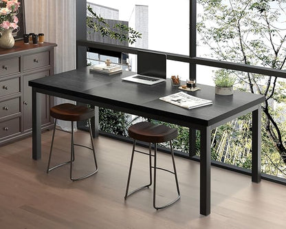 63 x 31 Inch Large Computer Desk, Modern Office Desk with Adjustable Feet, Gaming Desk with Deep Desktop, Study Writing Table for Home Office, Work from Home, Easy Assembly, Black