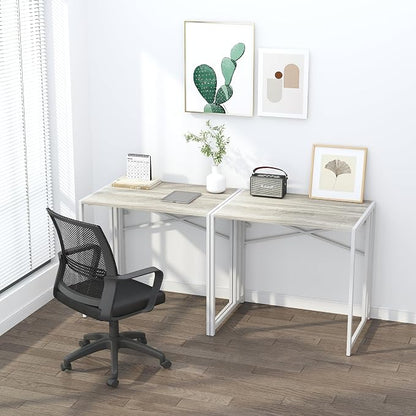 Lutown-Teen Small Folding Desk 32 inch, No Assembly Required Small Office Desk, Writing Gaming Computer Camping Desk, Beige
