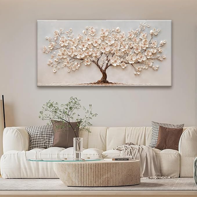 Canvas Art Wall Decor Botanical Wall Art Pictures For Living Room Tree Of Life Wall Art Canvas Wall Art Decor Artwork for Walls Abstract Flower Wall Art Home Kitchen Office Wall Decoration 24" X 48"