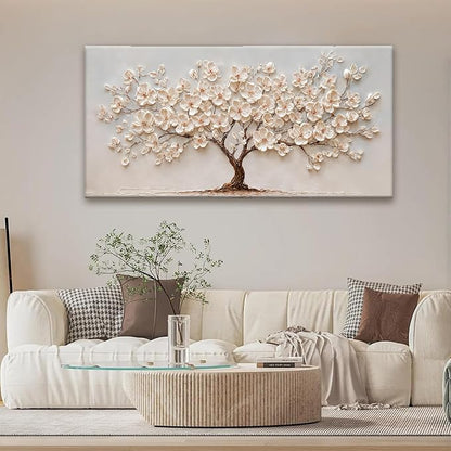 Canvas Art Wall Decor Botanical Wall Art Pictures For Living Room Tree Of Life Wall Art Canvas Wall Art Decor Artwork for Walls Abstract Flower Wall Art Home Kitchen Office Wall Decoration 24" X 48"