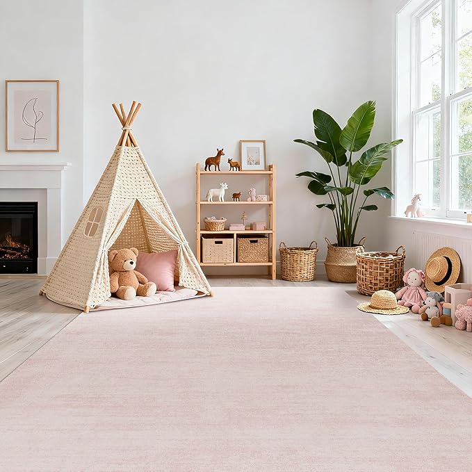 4x6 Rug for Girls Room, Washable Non Slip Boho Modern Pink Small Area Rugs for Entryway Bathroom Bedroom Kitchen