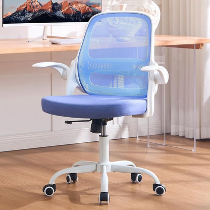 amseatec Office Chair，Ergonomic Mesh Desk Chair,Flip-Up Arms,Adjustable Height,Breathable Mesh Back & Thick Cushion Seat,360°Swivel Rolling Computer Chair,BIFMA Certified,Supports 300 lbs(Blue)
