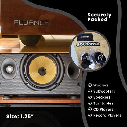 Soundrise DOMES Isolation Pads - Sound Dampening & Anti-Vibration Silicone Feet - Audio Isolation Feet for Subwoofers, Speakers & Turntables - Peel & Stick, Durable Class-A Silicone, Non-Slip (8-Pack)
