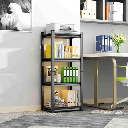 Printer Stand, Heavy Duty 4-Tier Steel Shelving Unit with Storage, Large Adjustable Printer Table - Ultimate Office & Home Office Storage Organizer 44" H X 19.7" W X 13.8" D, Black