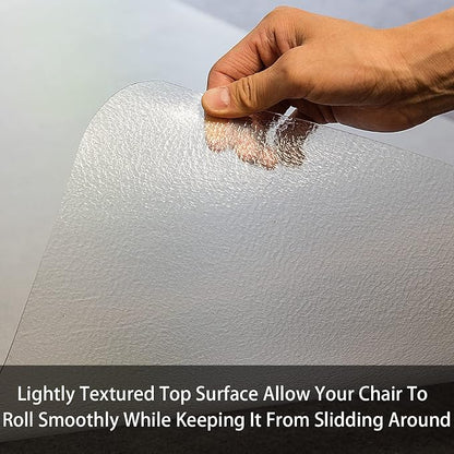 Office Chair Mat, 48" x 30" Vinyl Desk Chair Mat Clear Floor Protector Mat for Hardwood Floor/Rolling Chair Office & Home, Easy Glide and Flat Without Curling