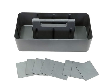 -Large Portable Caddy, DIY Dividers, 8 Compartments, School Office Supplies Home Business Organizer,Portable Basket with Handle Storage Made in USA (6 PACK, Orion Gray)