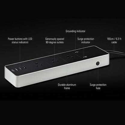Eve Energy Strip - Smart Triple Outlet & Power Meter for Apple Home, Built-in Schedules & Switches, Surge Protection, overcurrent Protection, overvoltage Protection, Energy metering