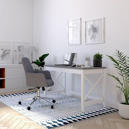 Workspace by Alera Mid-Century Task Chair, Supports Up to 275 lb, 18.9" to 22.24" Seat Height, Gray Seat, Gray Back