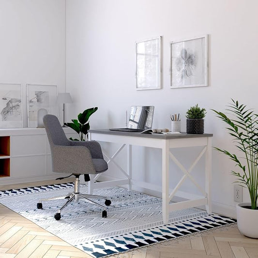 Workspace by Alera Mid-Century Task Chair, Supports Up to 275 lb, 18.9" to 22.24" Seat Height, Gray Seat, Gray Back