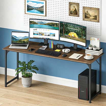 BestOffice Computer Desk,Home Office Desk, Modern Simple Style for Home Office Study Writing (Brown, 63 Inch)