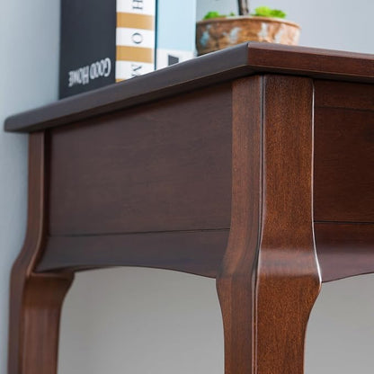 Leick Home Stratus Home Office Desk, Solid Wood, Drop-Front Keyboard Drawer, Easy Assembly, Writing Desk, Heartwood Cherry, 24.0 in. L x 42.0 in. W x 30.0 in. H, 22400