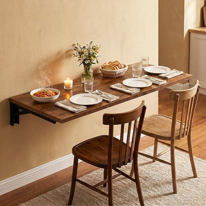 Need Fold Wall Mounted Table Folding Workbench Length 47.2" Width 20" Perfect Addition to Garage & Shed/Home Office/Laundry Room/Home Bar/Kitchen & Dining Room Rustic Brown AC15-12050FG-ND