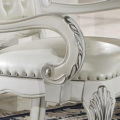 Acme Furniture Dresden Synthetic Leather Upholstered Executive Office Chair, Bone White