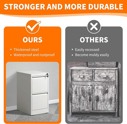 Metal File Cabinet with Drawer Heavy Duty Home Office Steel Vertical Filing Lockable Cabinets for Legal/Letter Size,Assembly Required