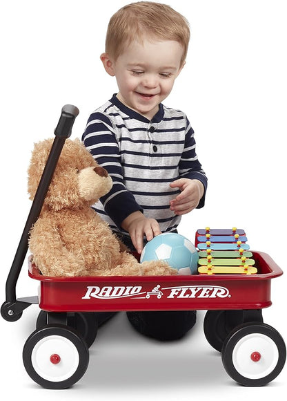 Radio Flyer Mini Classic Red Wagon for Kids, 16.5" Toy Wagon For Kids Aged 1.5+, Play-Size Version of the Classic, Durable Rolling Wheels & Steel Body, Working Handle, For Toys, Crafts & Gift Displays