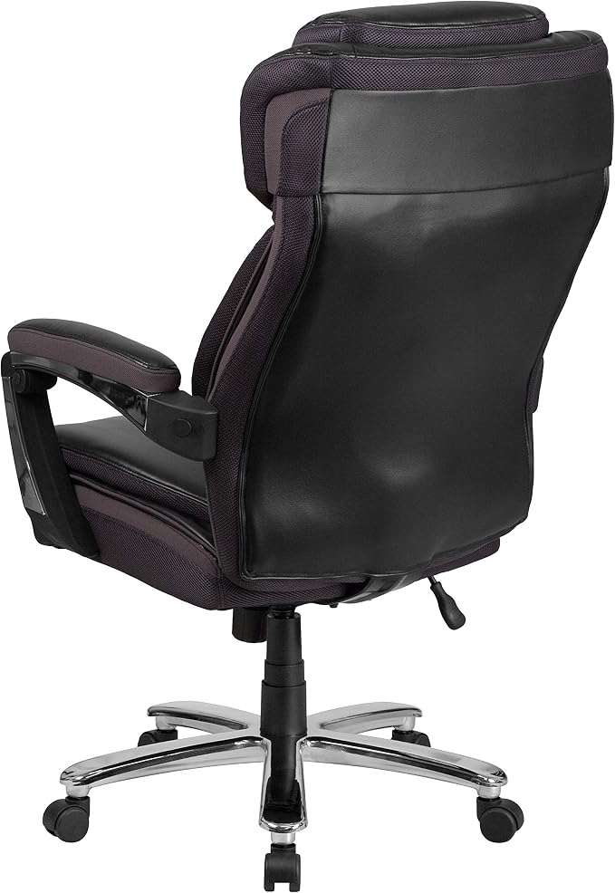 EMMA + OLIVER Hercules Series Big & Tall 500 lb. Rated Black LeatherSoft Executive Swivel Ergonomic Office Chair with Adjustable Headrest