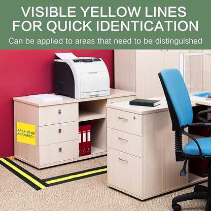 WILLBOND Carpet Cord Cover Cable Protector Floor Cover Cable Protector Management Only for Commercial Office Carpet(9.84 ft,Black and Yellow)