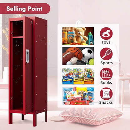 BUTISOW Metal Cabinet Home Office Storage, Lockable Steel Locker with Door, 54" Height, Multi-Purpose for Home, Office, Gym, School, Garage