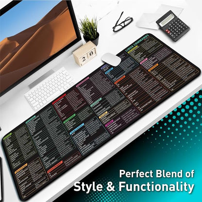 Pixiecube Linux Commands Line Mouse pad - Extended Large Cheat Sheet Mousepad. Shortcuts to Kali/Red Hat/Ubuntu/OpenSUSE/Arch/Debian/Unix Programmer. XXL Non-Slip Gaming Desk mat