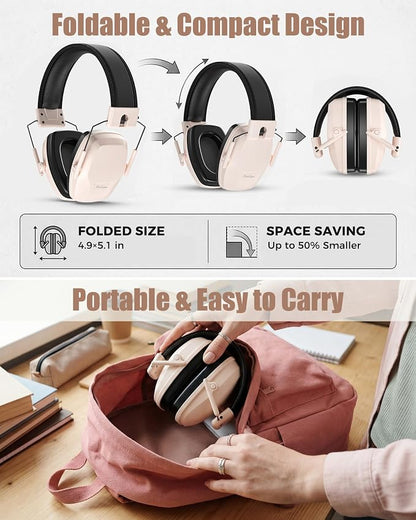 ProCase Noise Reduction Ear Muffs SNR 29dB, Hearing Protection Headphones for Adults, Adjustable Soundproof Ear Defenders