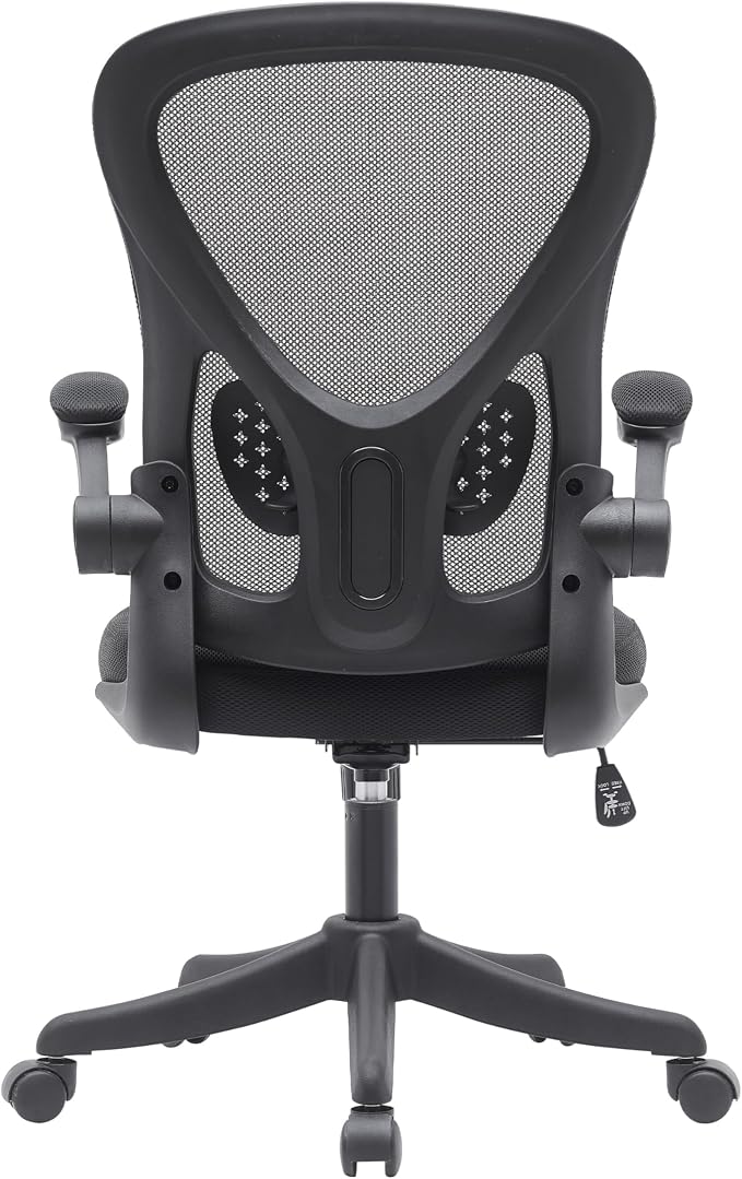Ergonomic Office Chair with Mesh Back Rest Lumbar Support Flip Up Arms and Swivel, Mid-Back Task Home Office Chair