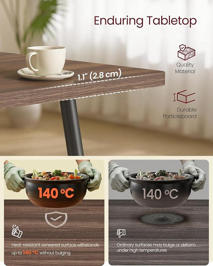 VASAGLE 70.9" Dining Table for 6-8 People, Modern Kitchen Table, Heat-Resistant Tabletop, Quick Assembly, for Dining Room, Natural Walnut and Ink Black, Island Collection UKDT108K101S