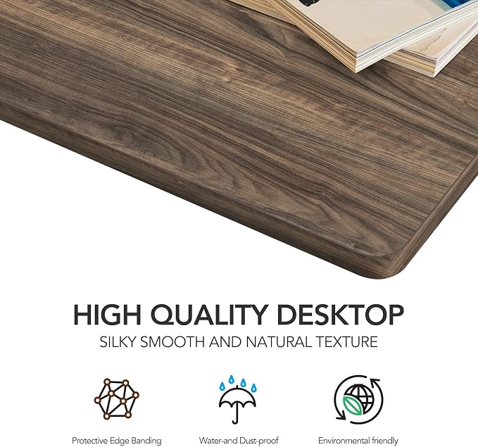 SANODESK Whole-Piece Particle Board Table Top for Standing Desk and Home Office Desk DIY, 48x24x1 Inch Walnut Veneers Desk Top