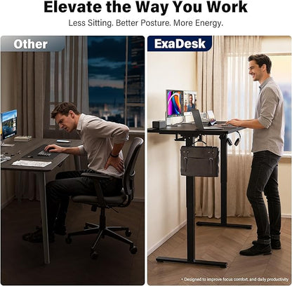 Electric Standing Desk, 63 x 30 Inch Extra Large Desktop, Adjustable Height Sit Stand Desk, Home Office Workstation for Dual & Triple Monitor, Classic Black