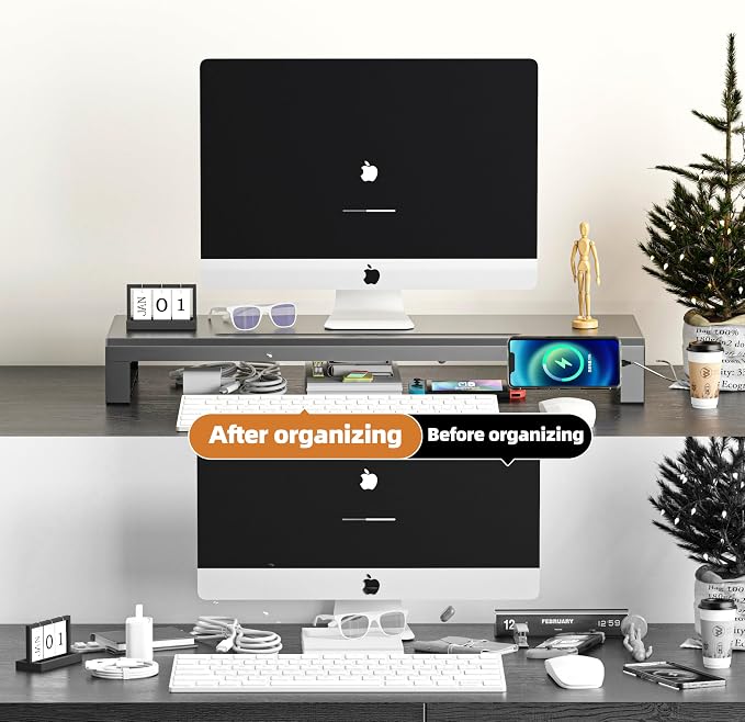 Computer monitor stand (USB Hub Fast Charging Version, 700mm)