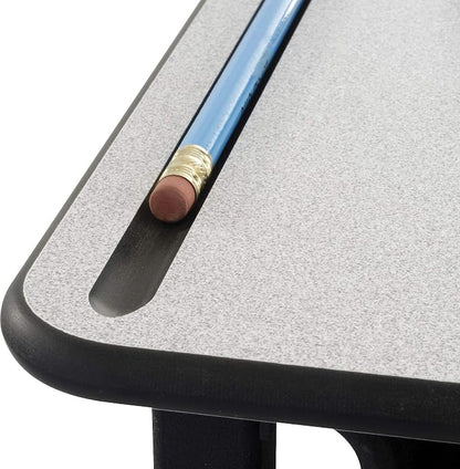 Safco Products AlphaBetter Adjustable-Height Desk, 1209GR, 36" W x 24" D Premium Desktop, Book Box, Swinging Footrest Bar