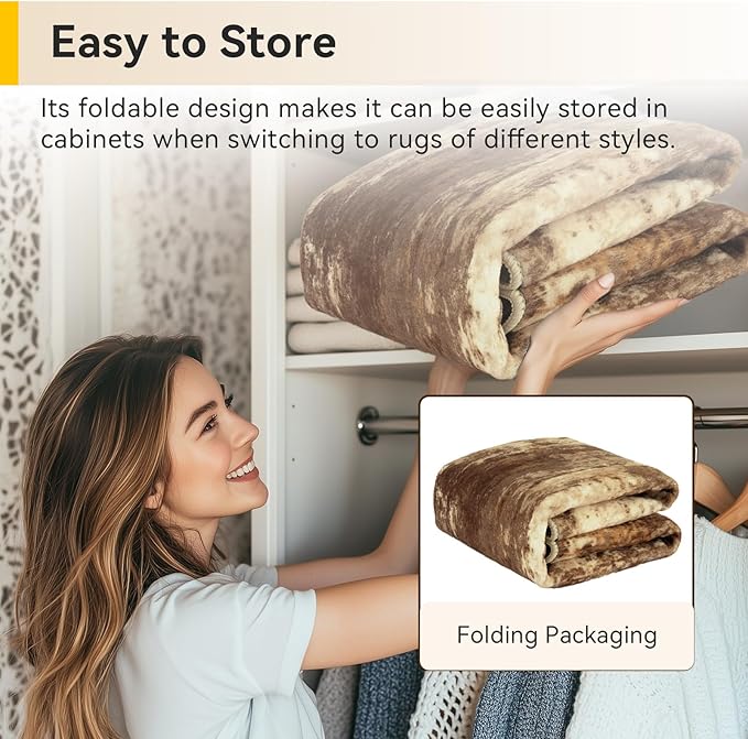 RELEANY Washable Area Rugs 10'x14 Non-Slip Modern Abstract Soft for Living Room Entryway Bedroom Kitchen, Print Pattern, Brown Tan Beige Coffee