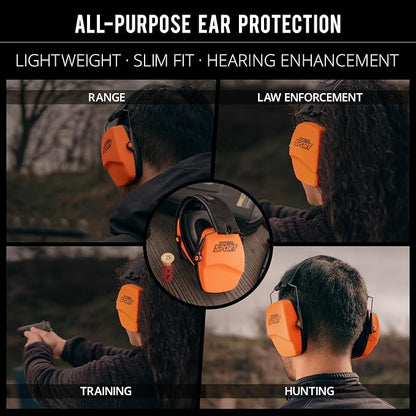 ISOtunes DEFY Slim Passive Earmuffs: Noise Isolating Over-Ear Hearing Protection with Foam Cushions, and Adjustable Headband