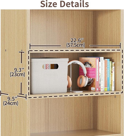 ALISENED 5-Tier Bookcase, Open Bookshelves and Bookcases with Storage Shelves, Floor Standing Unit, Display Storage Shelves for Bedroom Library Living Room Home Office, Vintage Oak