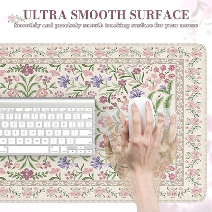 iCasso Desk Mat for Keyboard and Mouse, Large Mouse Pad, Desk Pad Mat, Anti-Slip Big Mousepad with Stitched Edges for Computer Desktop(Purple)