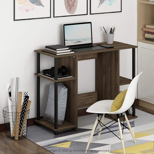Furinno Jaya Computer Study Desk, Columbia Walnut/Black