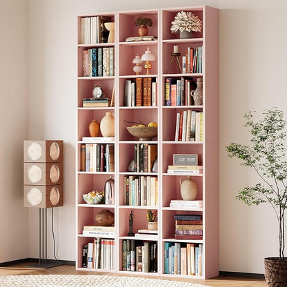 IRONCK Tall Narrow Bookshelf 8 Tiers, Compact Corner Bookcase, Floor Standing Display Storage Shelves 71 in Tall, Easy to Match for Living Room, Office, Study, Bedroom