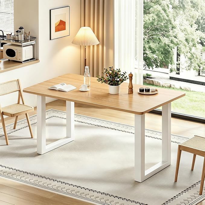 QLLY One-Piece Wood Tabletop, Replacement Board Desktop, Universal Countertop for Table and Workstation (Natural, 47.2x23.6 inch)